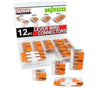 Peppy Products WAGO 221 Lever Nuts 12pc Compact Splicing Wire Connector Assortment with Case Includes 221-2401, 221-412, 221-413, 221-415
