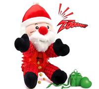 PeppyPawz 4 in 1 Christmas Dog Toy Present, Interactive Treat Dispenser for Boredom & Enrichment, Soft Plush Squeaky Crinkle Durable Chew Toy for Puppy & Small Pets, Xmas Stocking Filler Gift, Santa