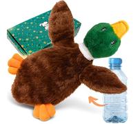 PeppyPawz Bottle Cruncher No Stuffing Squeaky Soft Plush Calming Duck in Gift Box, Christmas Dog Toy, Cute Puppy Birthday Present, Interactive Boredom Anxiety Snuggle Cuddle for Small & Large Pets