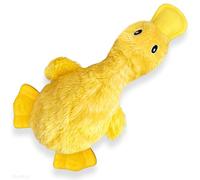 PeppyPawz No Stuffing Squeaky Crinkle Soft Plush Calming Yellow Duck Dog Toy, Cute Puppy Present, Interactive Boredom Anxiety Snuggle Cuddle for Small & Large Pets Squeaker, Durable Birthday Gift