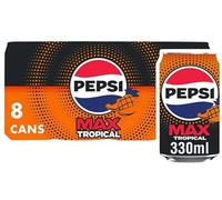 Pepsi Carbonated Soft Drink | Classic Cola Refreshment for Every Occasion (Pepsi Max Tropical 8 x 330ml)