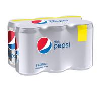 Pepsi Cola Diet PMP Can 6 x 330ml (Pack of 4)