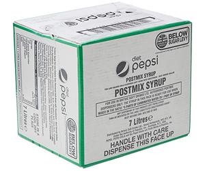Pepsi Diet Cola Post Mix BIB Syrup for Dispensers - Makes 42 Litres Finished Product - 7 Litres