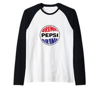 Pepsi Drink Retro Vintage Circle Graphic Logo PAPL1435 Raglan Baseball Tee