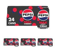Pepsi Max Cherry No Sugar Cola Cans 24 x 330ml (Pack of 4)