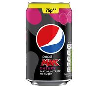 Pepsi Max Cherry Sugar Free Cola Can 330ml (Pack of 24)