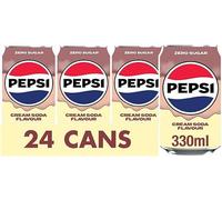 Pepsi Max Cream Sodas No Sugar Soft Drink 330ml Cans (24 Cans x 330ml, Cream Soda)