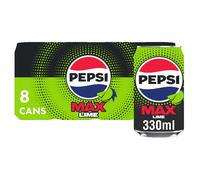 Pepsi Max Lime No Sugar Soft Drinks 8 x 330ml