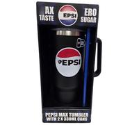 Pepsi Max Steel Tumbler Gift Set 1200ml with Straw & 2 x 330ml Cans