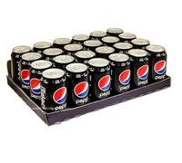 Pepsi Max, Sugar Free, 330 ml Can (Pack of 24)