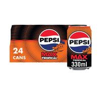 Pepsi Max Tropical, 330ml Cans (Pack of 24)
