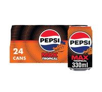 Pepsi Max Tropical, 330ml Cans (Pack of 24)