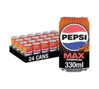 Pepsi Max Tropical Wholesale, 330ml Cans (Pack of 24)
