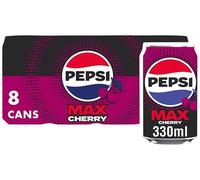 Pepsi Soft Drink | Classic Cola Refreshment for Every Occasion (Pepsi Max Cherry No Sugar Cola Cans 8x330ml)
