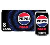 Pepsi Soft Drink | Classic Cola Refreshment for Every Occasion (Pepsi Max No Sugar Cola Cans 8x330ml)