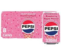 Pepsi Soft Drink | Classic Cola Refreshment for Every Occasion (Pepsi Raspberry Ripple Flavour 8 x 330ml)