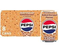 Pepsi Soft Drink | Classic Cola Refreshment for Every Occasion (Pepsi Zero Sugar Salted Caramel Flavour 8 x 330ml)