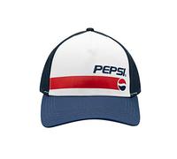 Pepsi White, Blue, and Red Mesh Trucker Snapback Hat, Blue,red, One size