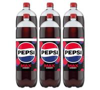 Pepsii MAX Cherry SUGAR FREE Cola Flavoured Fizzy Soft Drink Maximum Taste and Low in Calories with Sweetners 2L Bottle Suitable for Vegetarian Recyclable (Pack of 6)