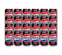 Pepsii MAX Cherry SUGAR FREE Cola Flavoured Fizzy Soft Drink Maximum Taste and Low in Calories with Sweetners 330ml Can Suitable for Vegetarian Recyclable (Pack of 24)
