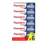 Pepsodent Natural Whitening Fluoride and Calcium Toothpaste for Whiter Teeth in One Week 75ml (6x75ml Pack)