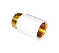 Pepte 1/2 White Pipe Thread Extension 25mm Long For Tap Or Radiator Brass