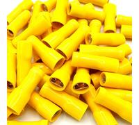 Pepte 100 X 6.3X0.8mm Yellow Fully Insulated Female Push-On Disconnects Terminals