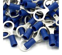 Pepte 100Pcs Blue Insulated Crimp Ring Terminals 13mm Stud Size Connectors