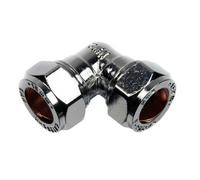 PEPTE 15mm Compression Equal Elbow Copper Pipe Fittings Chrome Plated