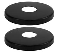 PEPTE 2 X 21mm G1/2 Black Tap Shower Pipe Cover High Collar Steel