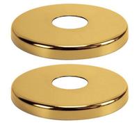 PEPTE 2 X 21mm G1/2 Gold Tap Shower Pipe Cover High Collar Steel