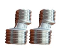 PEPTE 2Pcs 1/2" X 3/4" Bsp Shower Bath Tap Reduction Male X Male Dog Legs