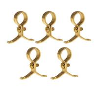 Pepte 5 X 15mm Schoolboard Pipe Clips Pressed Brass Screw-On Brackets