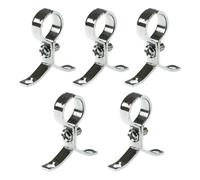 Pepte 5 X 35mm Chrome Schoolboard Pipe Clips Pressed Brass Screw-On Brackets