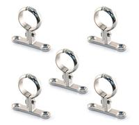 Pepte 5 X 42mm Chrome Die Cast Schoolboard Pipe Clips Wall Bracket Screw-On Brass