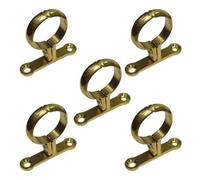 Pepte 5 X 54mm Die Cast Schoolboard Pipe Clips Wall Bracket Screw-On Brass
