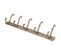 PEPTE Antique Brass Bathroom 5 Hooks Dressing-Gown Towel Door Wall Mounted Hangers