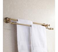 PEPTE Antique Brass Bathroom Dual Towel Bars 60Cm Double Rails Hanger Wall Mounted