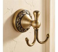 Pepte Bathroom Door Double Towel Coat Hangers Dressing-Gown Hooks Antique Brass