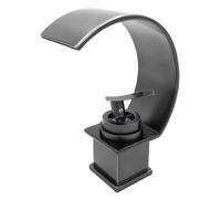 Pepte Black Basin Sink Designer Mixer Tap Waterfall Effect Single Handle
