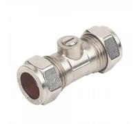 PEPTE Chromed Isolating Valve 15mm Copper Pipe Copper Fittings