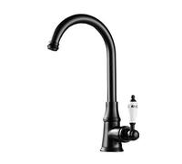Pepte Retro Black Kitchen Sink Mixer Tap Single Handle Swivel
