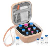 Peptide Box 9 Compartments for 3-10ml Insulin Bottles, 9/18 Compartments Pre-Cut, Bottle Holder with Handle, Zipper, Refrigerator Container (Gold, 9 Slots)