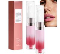 Peptide Brightening Lip Serum, Lip Brightening for Dark Lips, Vitamin C Hydrating Essence, Moisturizing Lip Oil with Ceramide and Squalane, Repair Formula for Smooth Soft Plump Lips (2pcs)