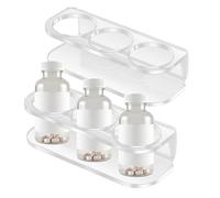 Peptide Case - 2 Piece Vial Storage Case for Refrigerator | 3 Slot Medicine Organizer Rack | Wall Mounted Acrylic Holder for Diabetic Travel and Home | Includes Adhesive Tape