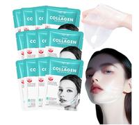 Peptide Collagen 3D Lifting Firming Facial Mask V-Face Shaping with Ear Hanging Design Anti-Wrinkle Sheet Mask with Sodium Hyaluronate and Aloe Vera (Pack of 12)