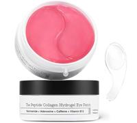 Peptide Collagen Hydrogel Eye Patches (60 Patches) with Spoon - Korean Skincare to Reduce Dark Circles, Puffiness & Wrinkles for Sensitive Skin