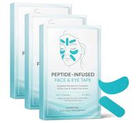 Peptide-Infused Face & Eye Tape, Face Patches for Fine Lines and Aging Skin, Peptide Face Tape with Niacinamide & Caffeine, for Forehead, Smile Line & Under-Eye Areas (3 Set)