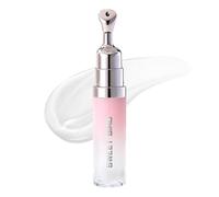 Peptide Lip Serum, Hydrating Plumping Lip Oil for Fuller Looking Lips | Smooth Lip Lines, Enhance Natural Pink Tone, Non-Sticky Glossy Lip Care with Cooling Metal Applicator (01#Clear color)