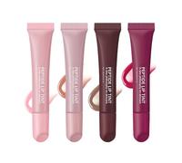 Peptide Lip Tint Set - 4Pcs Lip Balm Set with Natural Colors, Infused with Hydrating Oil, Provides Moisturising Care and Glossy Finish for Dry Lips